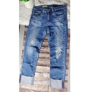Stevie cut crop distressed AG jeans size 26